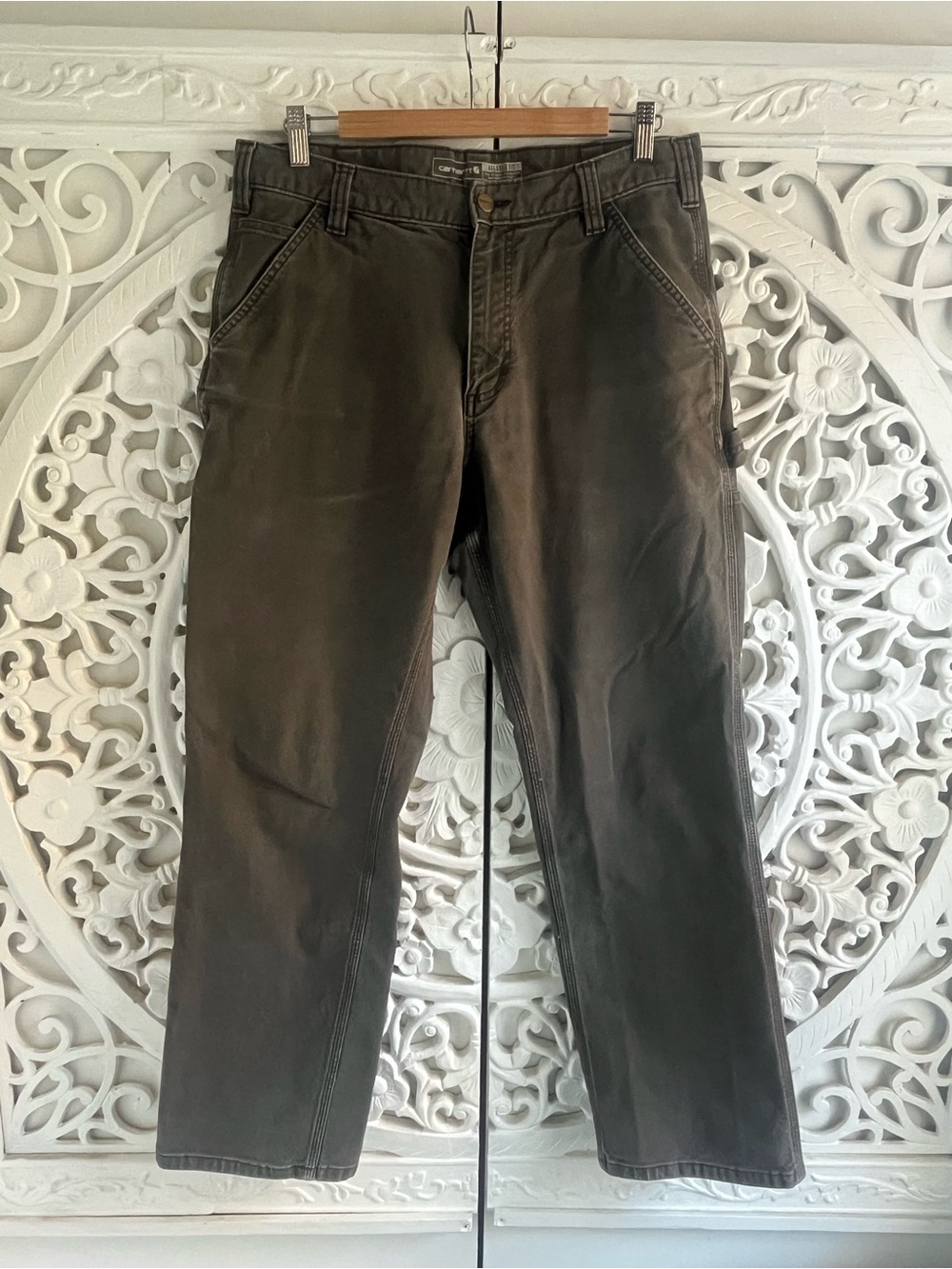 Carhartt Men’s Relaxed Fit Utility Carpenter Work Pants Gray 34x32